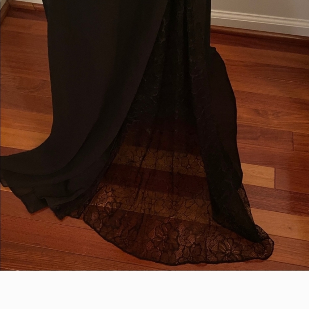 White by Vera Wang Black Lace Strapless Gown Size 8 NWT - Picture 5 of 15
